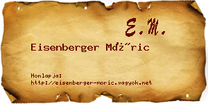 Eisenberger Móric névjegykártya